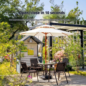 <span class=keywords><strong>Parasol</strong></span> d'extérieur imperméable 3m en polyester <span class=keywords><strong>avec</strong></span> mât en métal pour terrasse, plage, piscine, jardin, mobilier d'extérieur - Product Image 4