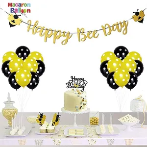 Bee Set Dekorasi Pesta Ulang Tahun, Satu Buah Perlengkapan Pesta Tema Bumble Bee untuk Baby Shower Anak Laki-laki dan Perempuan Y775
