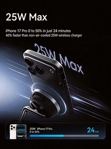 แท่นชาร์จไร้สาย3 in 1จาก Anker กำลังไฟสูงสุด25วัตต์ระบบระบายความร้อนแบบแอคทีฟด้วยเซมิคอนดักเตอร์ TEC ขาตั้งที่ชาร์จแม่เหล็กปรับได้ - Product Image 4