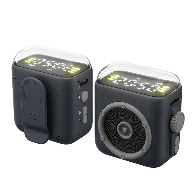 RK-C378 New Portable Mini Magnetic Back Clip Small Speaker RGB LED Hands-Free Music Calling Work