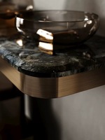 Table console Lovein pour salon, meuble de luxe moderne avec plateau en marbre et structure en acier inoxydable doré, table d'entrée pour couloir, garantie 1 an