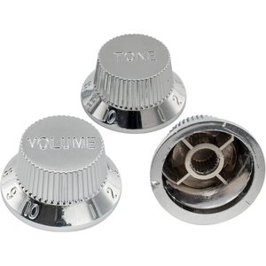 Ensemble de boutons de guitare électrique chromés, 1 volume, 2 tons, style <span class=keywords><strong>Stratocaster</strong></span>, pièces de guitare électrique - Product Image 2