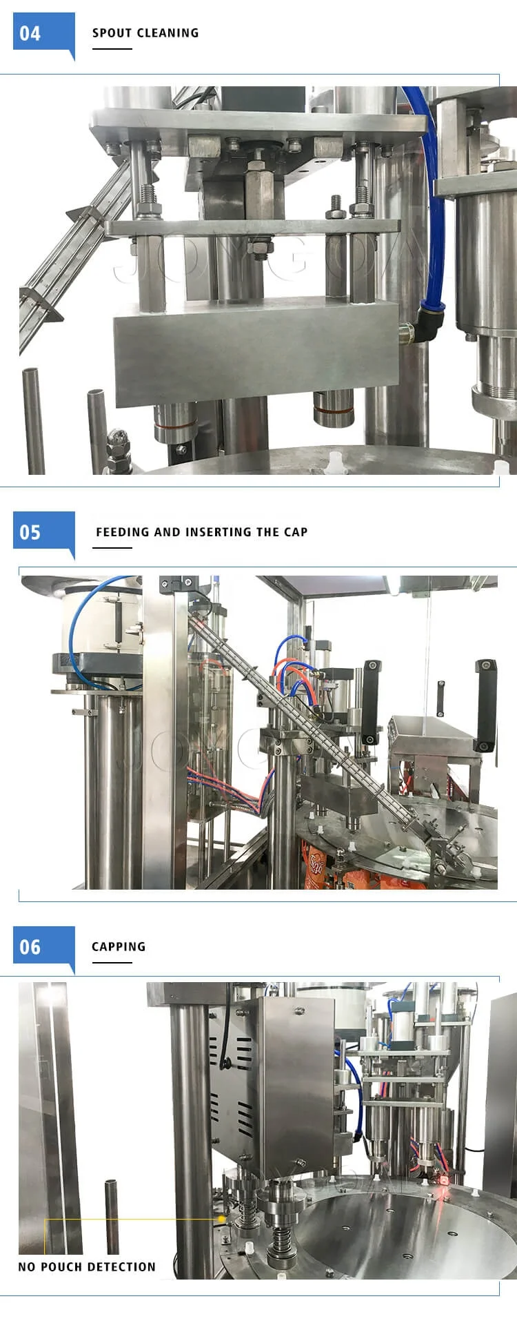 Automatic liquid stand-up bag spout pouch filling and & capping cap-screwing sealing equipment packing machine with price