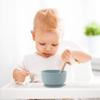 Nouvel ensemble de vaisselle en silicone écologique sans BPA anti-déversement pour bébés et tout-petits