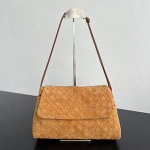 Bolsos Cruzados de Hombro para Mujer, Tejidos a Mano con Cuero Genuino, Bolsos de Mensajero de Piel Vacuna Suave, Clásicos y a la Moda para Otoño e Invierno - Product Image 1