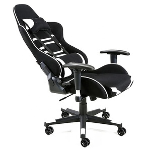 Chaise de Gaming Ergonomique DDP Prix Compétitif, Fauteuil Pivotant Réglable Noir et Blanc, Mobilier de Maison, Chaise de Course E-Sport avec Massage pour Maître des Jeux - Product Image 4