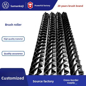 <span class=keywords><strong>Brosse</strong></span> à rouleaux spirale sur mesure, poils en nylon, manche en métal pour le nettoyage industriel, lavage des fruits et légumes - diamètre <span class=keywords><strong>150</strong></span>-250 mm - Product Image 2