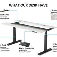 Bureau d'ordinateur électrique moderne pour le bureau, avec double moteur, hauteur réglable, cadre de bureau ergonomique assis-debout