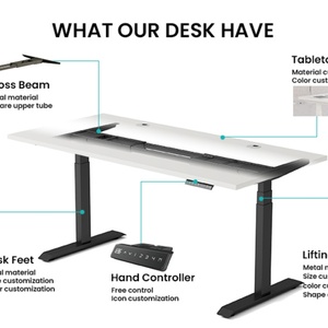 Modern Furniture Office Electric <b>Computer</b> <b>Desk</b> Dual Motor Height Adjustable Standing <b>Desk</b> Ergonomic Sit Stand <b>Desk</b> Frame - Product Image 4