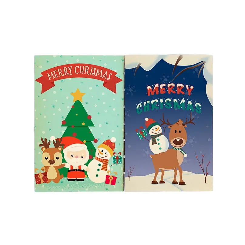 Großhandel Mode Custom Design Druckpapier Kraft Weihnachts gruß Papier Geschenk karten