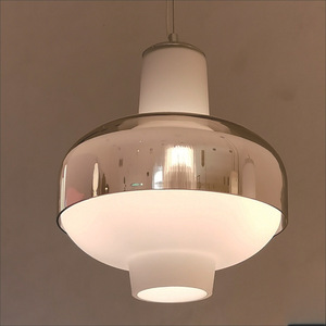 Postmodern Minimalist Glass Pendant Light Cream-Style Nordic for <b>Study</b> Bedroom Guest Room Entryway Dining Room-Middle Sized <b>Lamp</b> - Product Image 2