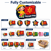 Patch en caoutchouc PVC 3D personnalisé avec personnage de dessin animé, souvenirs de voyage culturels, badge souple en relief, forme personnalisée pour cadeaux touristiques et sacs