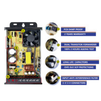 XRF-400B-12 AC-DC Single IP62 Outdoor Tahan Hujan 12V 400W DC Regulated Power Supply untuk Lampu LED Strip Garansi 2 Tahun