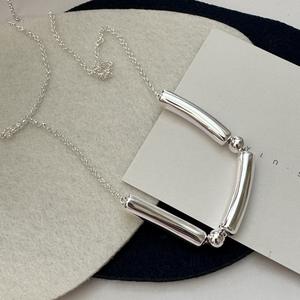 Collar de bambú hueco de plata de ley S925 con estilo Retro INS, versión coreana chapada en rodio, cadena de clavícula con diseño de nicho - Product Image 3