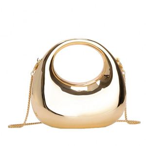 Mini Acrylic Crescent Crossbody Bag Women Shiny Metallic Top Handle Purse with Chain Strap, Multi-Color Evening Handbag Girls - Product Image 4