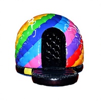 Château gonflable pour enfants Nova Rides en PVC, taille 4x4,5m, logo personnalisé imprimé, couleur arc-en-ciel