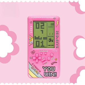Consola de Juegos Clásica de Pantalla Grande, Retro, Nostálgica, Portátil para Niños, Juguete de Desarrollo de Inteligencia, Rompecabezas, Amarillo - Product Image 3