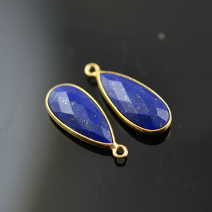 Conector de lapislázuli de oro Vermeil-Plata de Ley 925/componentes accesorios y componentes de joyería - Product Image 1