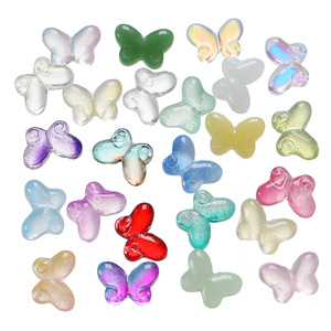 Glass Butterfly <b>Beads</b> With Open Holes For Bracelet Making DIY Jewelry Accessories Bulk Pack Summer 2025 - Product Image 1
