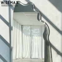Miroir mural de forme ondulée WISEMAX FURNITURE, décoration murale, miroir de salle de maquillage irrégulier, miroir sur pied décoratif
