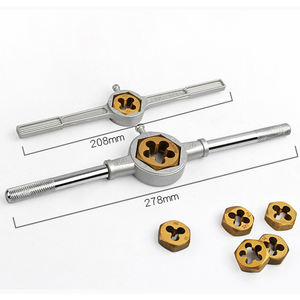 Jeu de tarauds et matrices en acier haute résistance SAE et métrique de 86 pièces pour la coupe de filets métalliques et l'armurerie Tarauds grossiers HSS - Product Image 4