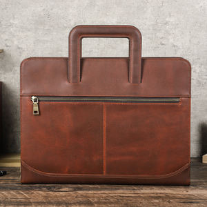 Coque de Porte-Documents Personnalisée en <span class=keywords><strong>Cuir</strong></span> Véritable <span class=keywords><strong>14</strong></span> <span class=keywords><strong>Pouces</strong></span> RFID, Étui Vintage Slim en <span class=keywords><strong>Cuir</strong></span> pour Macbook Pro Air M2 13.6, Sacs et Housses pour Ordinateur Portable - Product Image 1