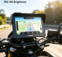 AOOCCI C7 OEM Écran sans fil 7 pouces pour moto avec CarPlay et Android Auto, étanche, sans caméra, pour la conduite à moto