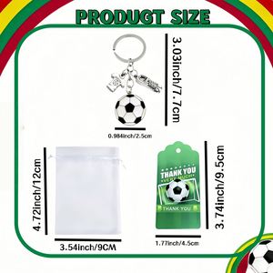Ensemble de porte-clés en métal avec logo personnalisé, carte-cadeau et sac pour les amateurs de football, les joueurs de football, les fans, hommes et femmes - Product Image 2