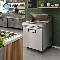 Plan de travail réfrigéré pour salades avec température réglable pour la gestion quotidienne des salades en boutique