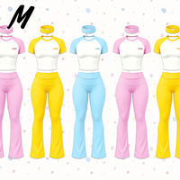 Ensemble deux pièces Milady : T-shirt court raglan color-block, pantalon évasé et bandeau – Tenue de sport décontractée et ajustée pour femme, personnalisable, idéale pour l'été