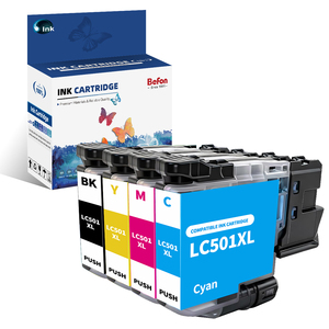 Cartuccia d'inchiostro compatibile Befon <span class=keywords><strong>Brother</strong></span> LC501XL per MFC-J1260W/J1360DW/J1410DW ad alta resa, colori vivaci, stampa fluida, qualità stabile - Product Image 1