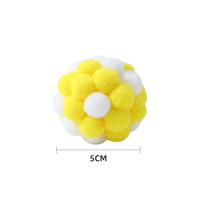 Jouet pour chat en peluche couleurs macaron avec clochette et balle élastique pour jeu interactif et divertissement anti-ennui