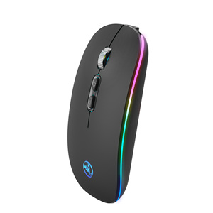 HXSJ M103FG ultra-ince şarj edilebilir RGB kablosuz fare taşınabilir ince sessiz ofis oyun fareler Mac Laptop için sağ el - Product Image 4