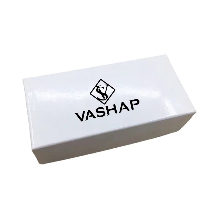 VASHAP V002 branco preto lata caixa óculos caso fabricante local atacado logotipo personalizado