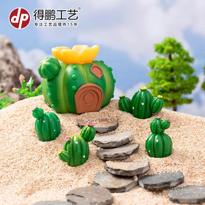 Miniature Cactus House Resin Decor Home Office <b>Desk</b> Ornament Multi Piece Set - Product Image 4