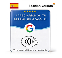 Carte NFC Google Review en espagnol, étiquette NFC en acrylique espagnole – Mini-étiquette étanche pour restaurant, café, bar, réductions en gros, prête à expédier