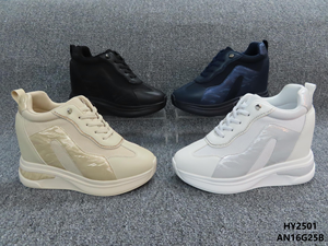 Baskets compensées discrètes pour femmes, rehaussantes, à plateforme, à lacets, respirantes et décontractées - Product Image 5