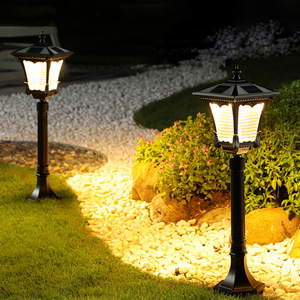 Solar Powered Garden Lamp Post LED Warm White Glass Shade Bronze IP66 2700K Motion Sensor 10-Year Warranty <b>Outdoor</b> <b>Light</b> - Product Image 3