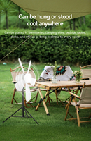 2025 Ventilateur solaire de camping à LED rechargeable pour l'extérieur Mini ventilateurs à main et debout USB portables avec lumière LED haute visibilité