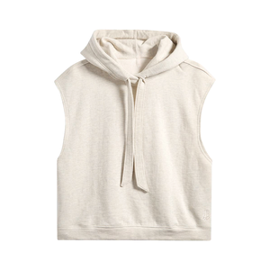Sweat-shirt pull-over pour femme sans manches, imprimé personnalisé, délavé à l'acide, écologique, à cordon épais, couleur unie, pour l'automne, haute qualité - Product Image 1