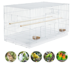 Jaula Rectangular Apilable de 30 Pulgadas para Cría de Aves, Canarios, Agapornis y Periquitos Pequeños - Product Image 1