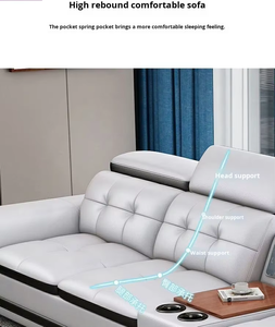 Nuevo Sofá Multifuncional Eléctrico de Cuero Genuino y Madera, Moderno y Sencillo, para Apartamentos Pequeños y Grandes, Sillón de <span class=keywords><strong>Masaje</strong></span>, <span class=keywords><strong>Chaise</strong></span> <span class=keywords><strong>Longue</strong></span> <span class=keywords><strong>con</strong></span> Control Remoto - Product Image 5