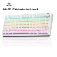 Clavier mécanique AULA F75 HE à interrupteurs magnétiques, disposition 75 %, effet Hall, taux de polling 8K, tri-mode, RVB, Hot Swap, USB-C, Plug & Play