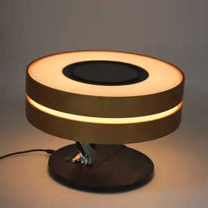  Lâmpada de mesa com carregador sem fio 10W, lâmpada de mesa com despertador, alto-falante TWS, luz com escurecimento ao lado da lâmpada de mesa, tendência em oferta