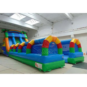 Wholesale Tropical Stimulating Giant <b>Inflatable</b> <b>Slides</b> Double lane <b>Inflatable</b> Palm <b>Water</b> <b>Slide</b> for Sale Summer Party - Product Image 4