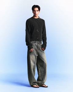 High Quality Boxy Fit <b>Long</b> Sleeve Top for Men Distressed Thermal <b>Long</b> Sleeve <b>Shirts</b> Waffle Fabric <b>t</b> <b>Shirt</b> - Product Image 5