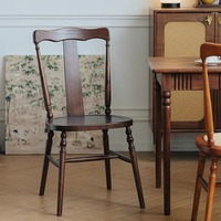 Chaise de salle à manger rétro en bois massif de style Windsor pour café, salon de thé, bistro commercial, mobilier de restauration