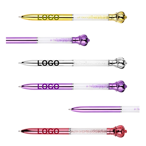 Penna a Sfera in Plastica Personalizzata con Logo Stampato, Design Elegante con <span class=keywords><strong>Grande</strong></span> Decorazione a Diamante, <span class=keywords><strong>Scrittura</strong></span> Fluida per Regali Scolastici - Product Image 2