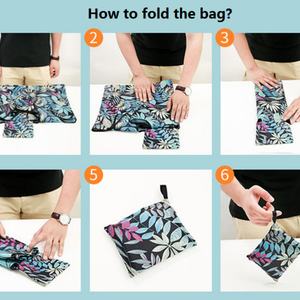 Sac fourre-tout pliable à impression personnalisée grande capacité, réutilisable, en polyester 210D, sac de courses pliable - Product Image 6