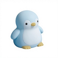 Veilleuse LED USB rechargeable en silicone en forme de pingouin mignon avec contrôle tactile, compagnon de chevet chaleureux pour la maison et la chambre à coucher